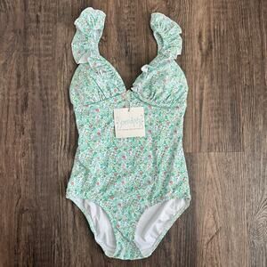 NEW Serendipity by Shrimp & Grits Christine Floral One Piece Swimsuit XS